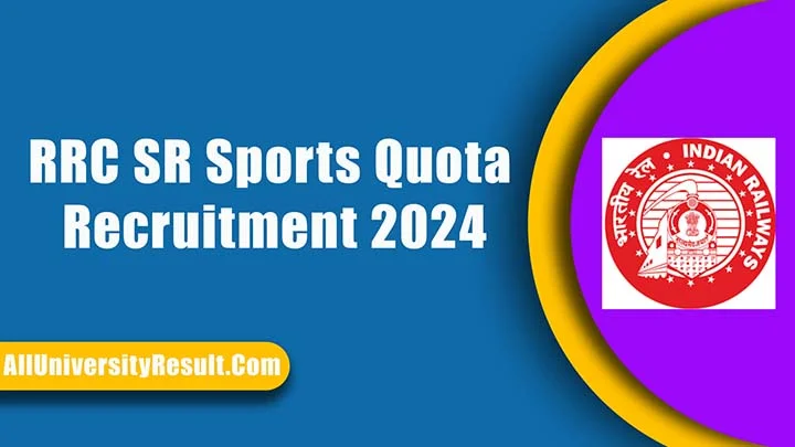 RRC SR Sports Quota Recruitment 2024